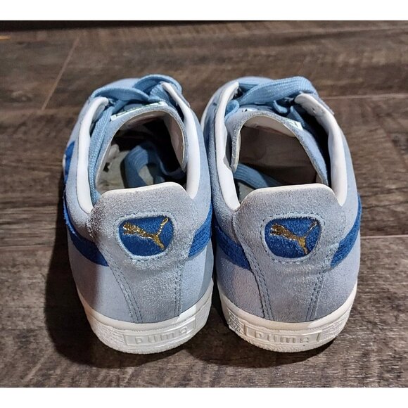 Puma Light Blue Suede Sneakers Ladies 6.5 USA With Dark Blue Side Accent - Picture 4 of 11